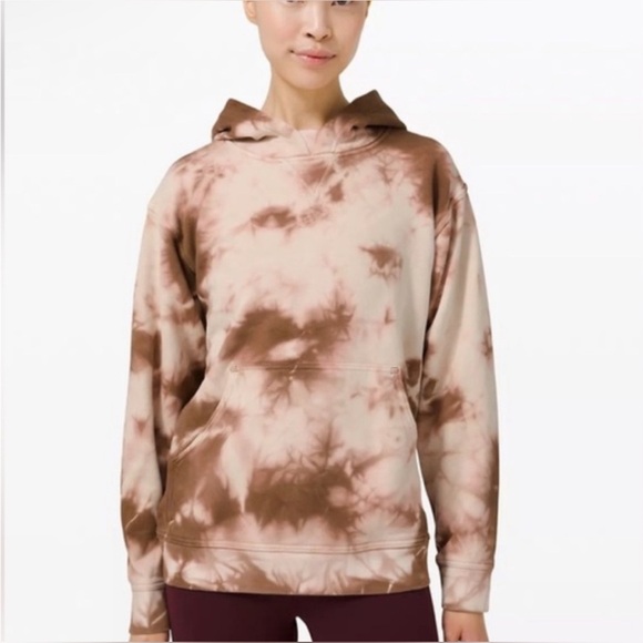 Lululemon All Yours Brown Pink Earth Tie-Dye Pullover Hoodie Multicolor Size 6 - Picture 1 of 7